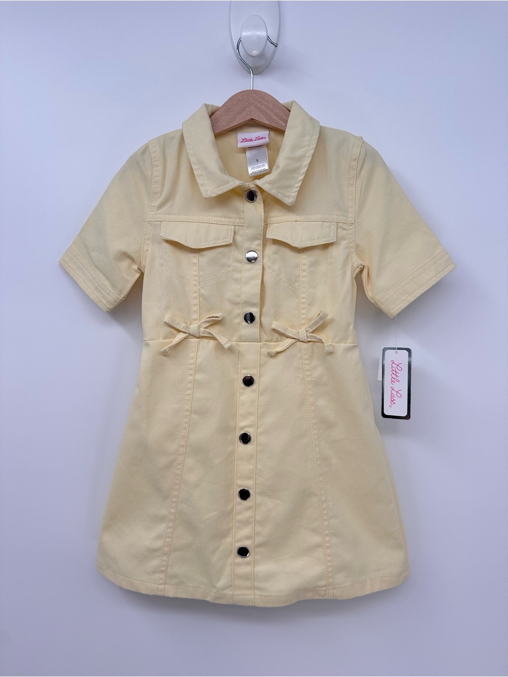 Little Lass Yellow Western Safari A-Line Shirt Dress Size 5